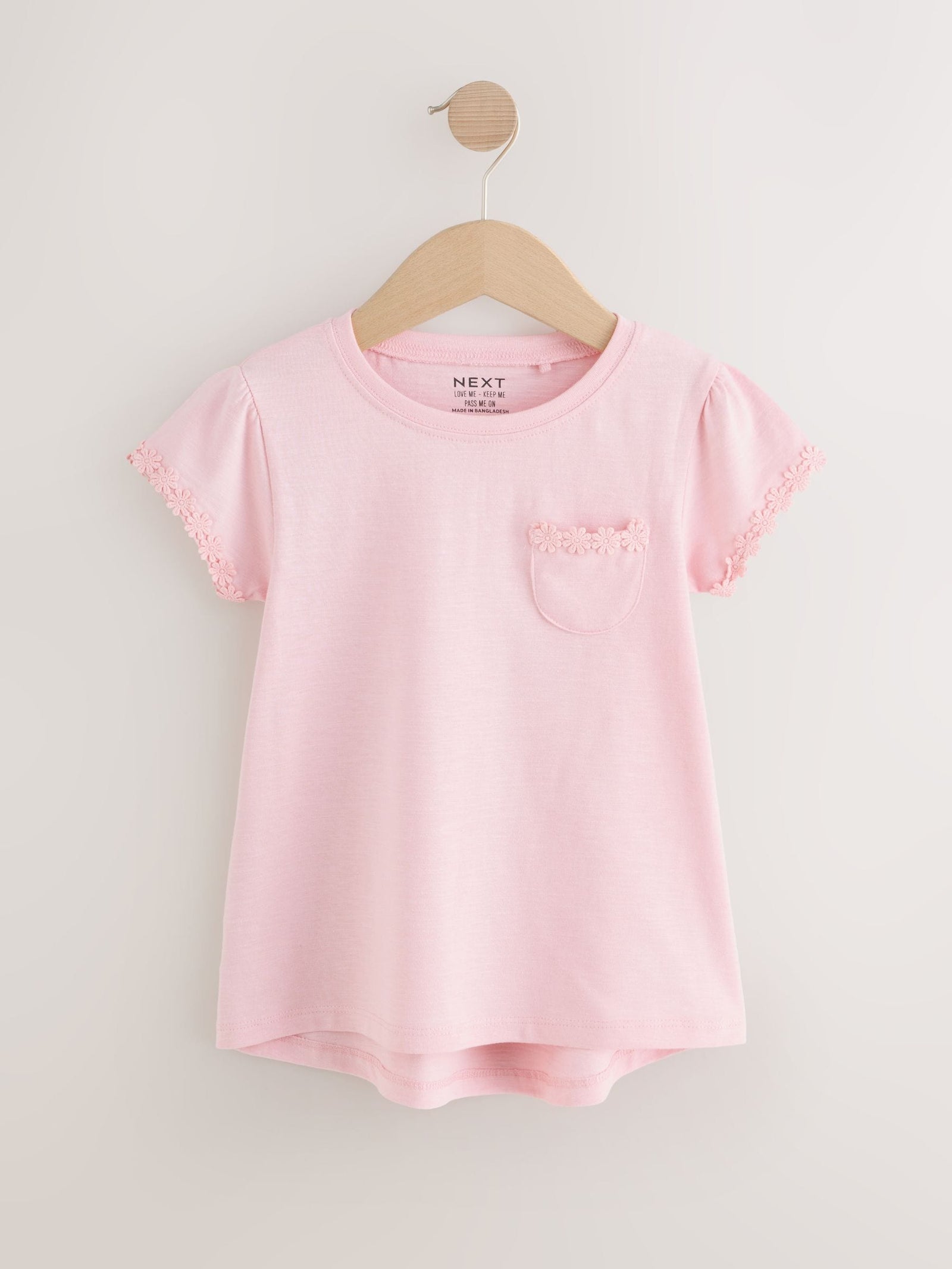 Pink Daisy Pocket T-Shirt (1.5-16yrs)