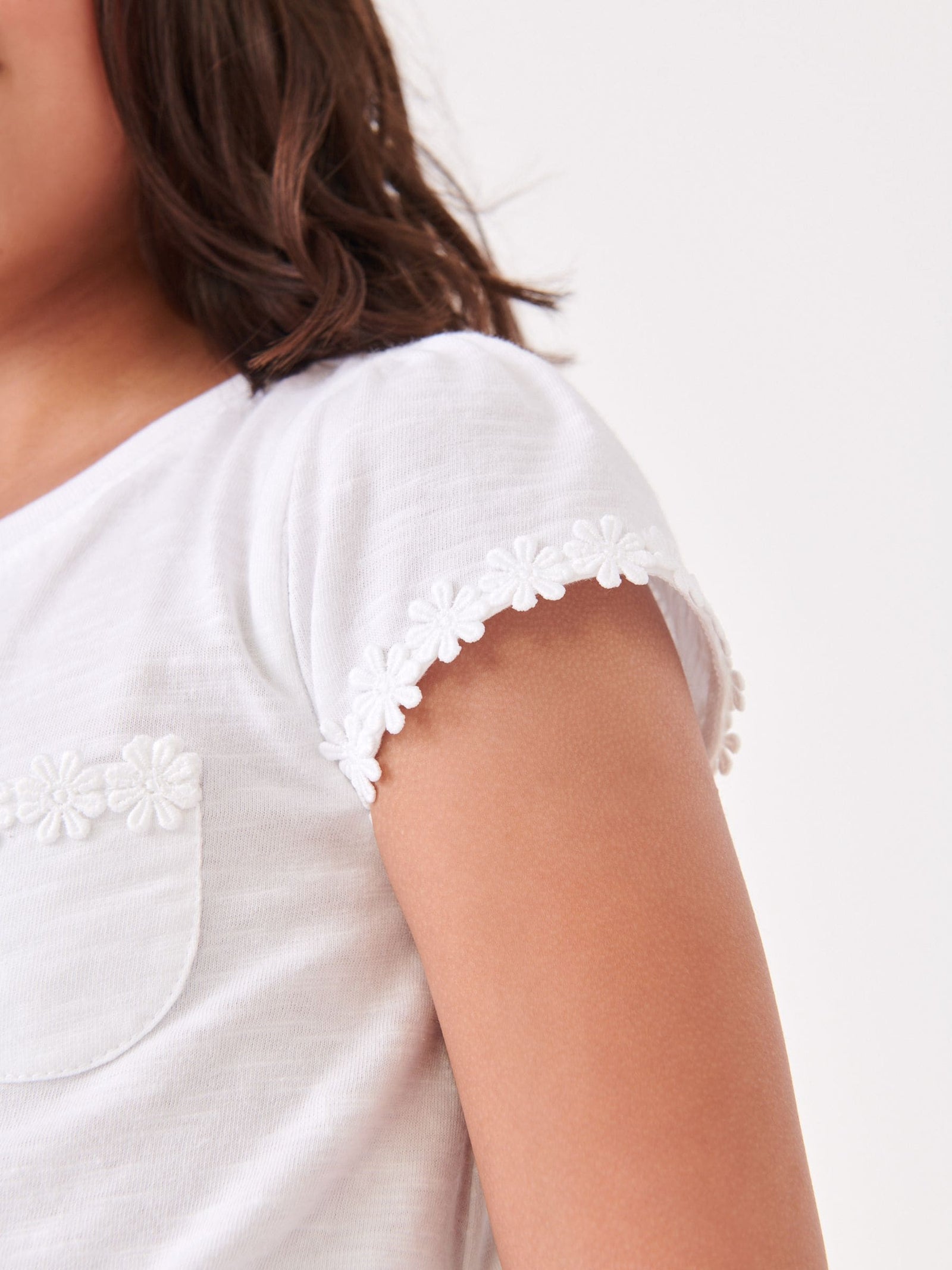 White Daisy Pocket T-Shirt (1.5-16yrs)
