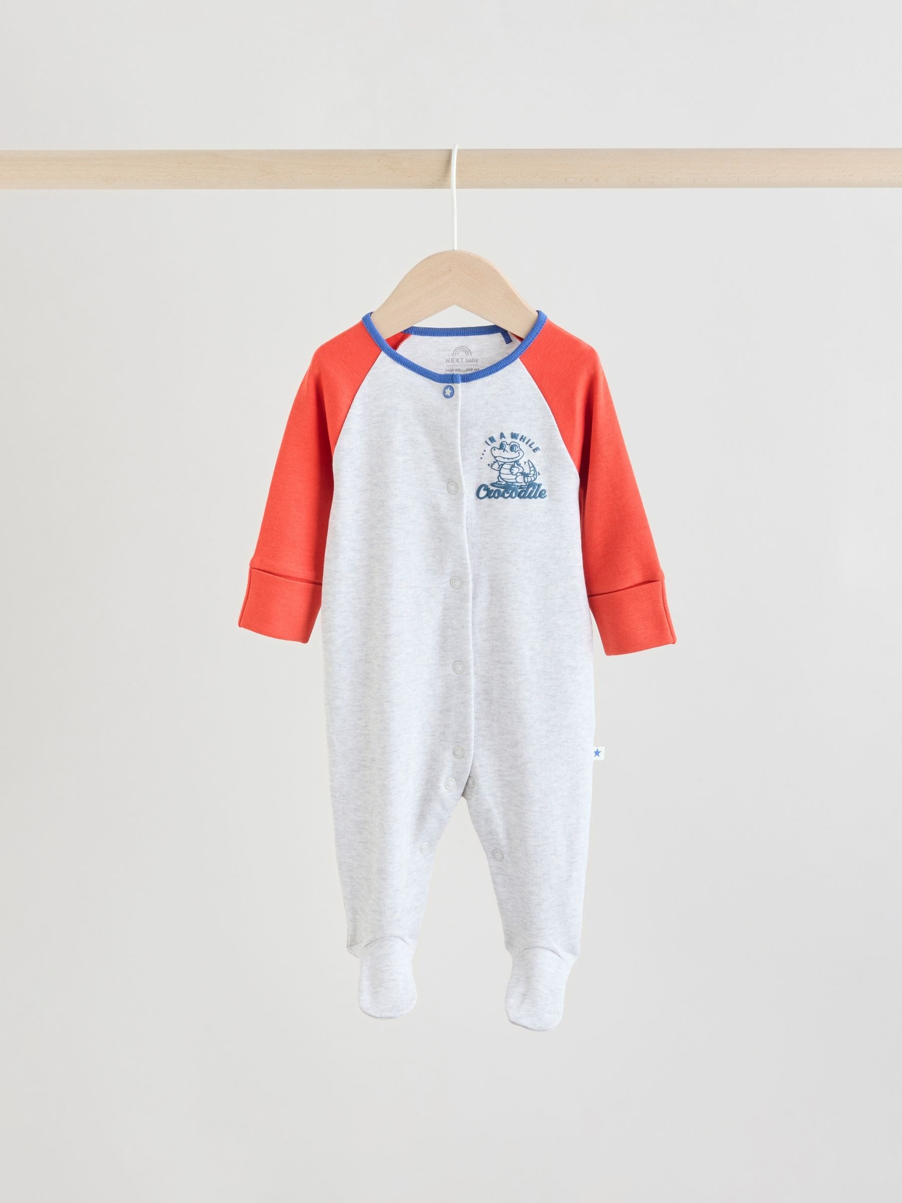 Multi Varsity Baby Sleepsuits 3 Pack (0mths-3yrs)
