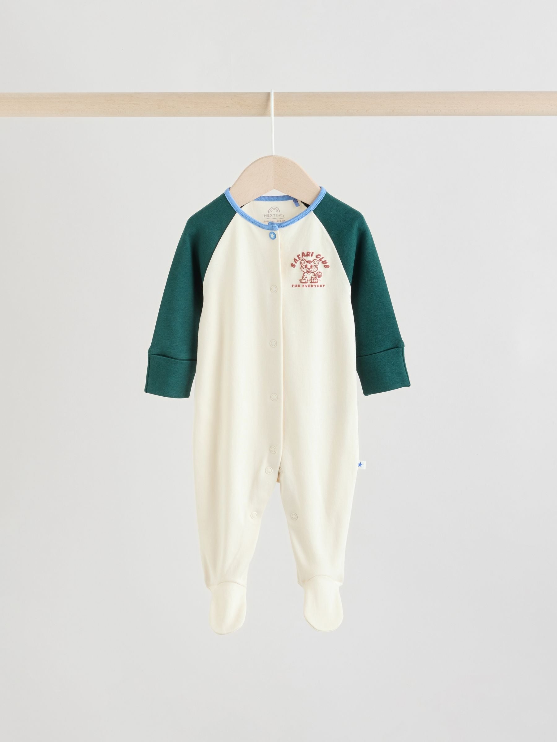 Multi Varsity Baby Sleepsuits 3 Pack (0mths-3yrs)