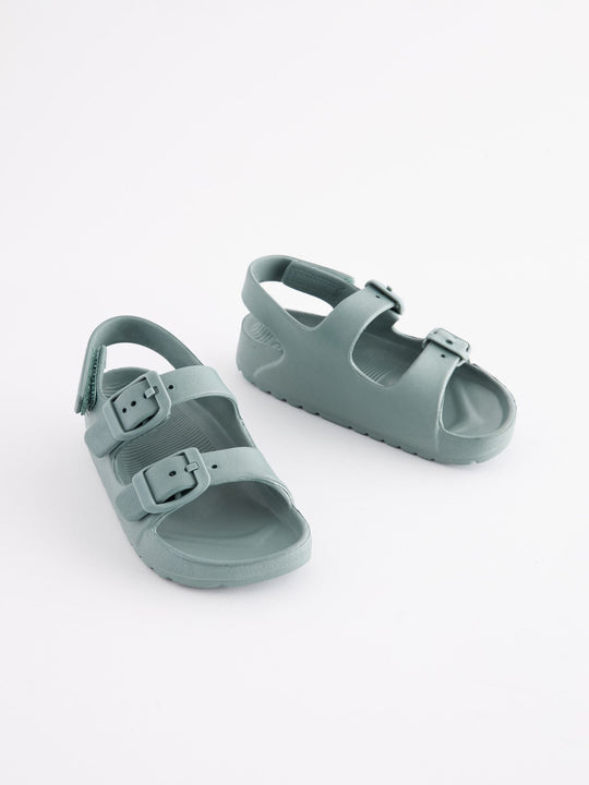 Blue Double Buckle Ankle Strap EVA Sandals