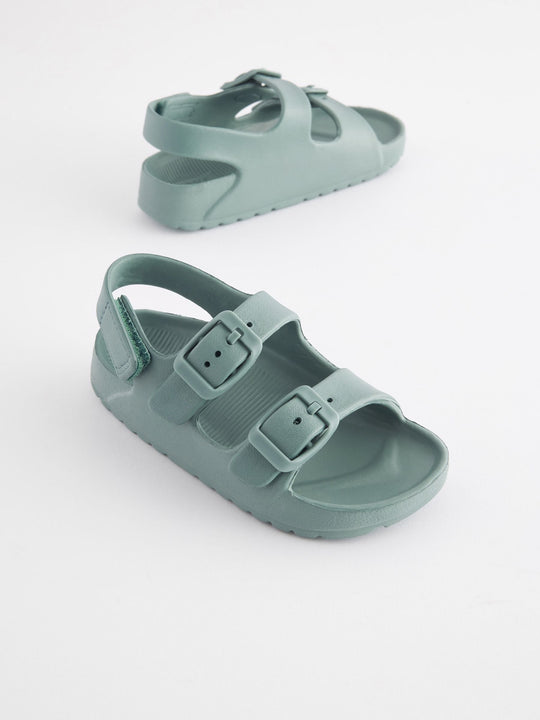 Blue Double Buckle Ankle Strap EVA Sandals