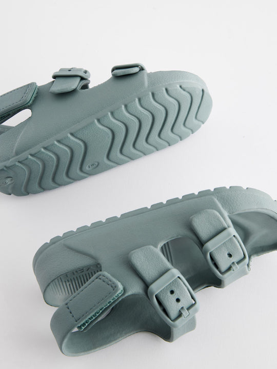 Blue Double Buckle Ankle Strap EVA Sandals