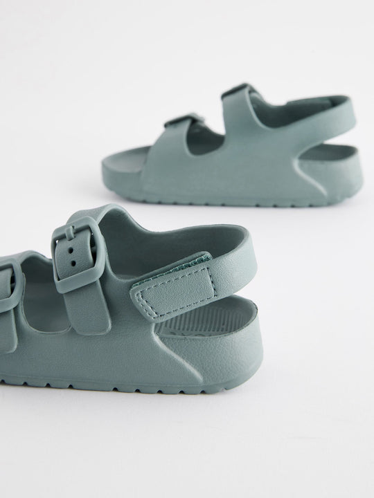 Blue Double Buckle Ankle Strap EVA Sandals