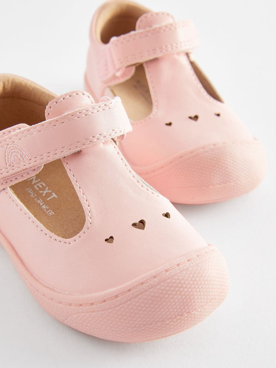 Pink Standard Fit (F) Crawler T-Bar Shoes