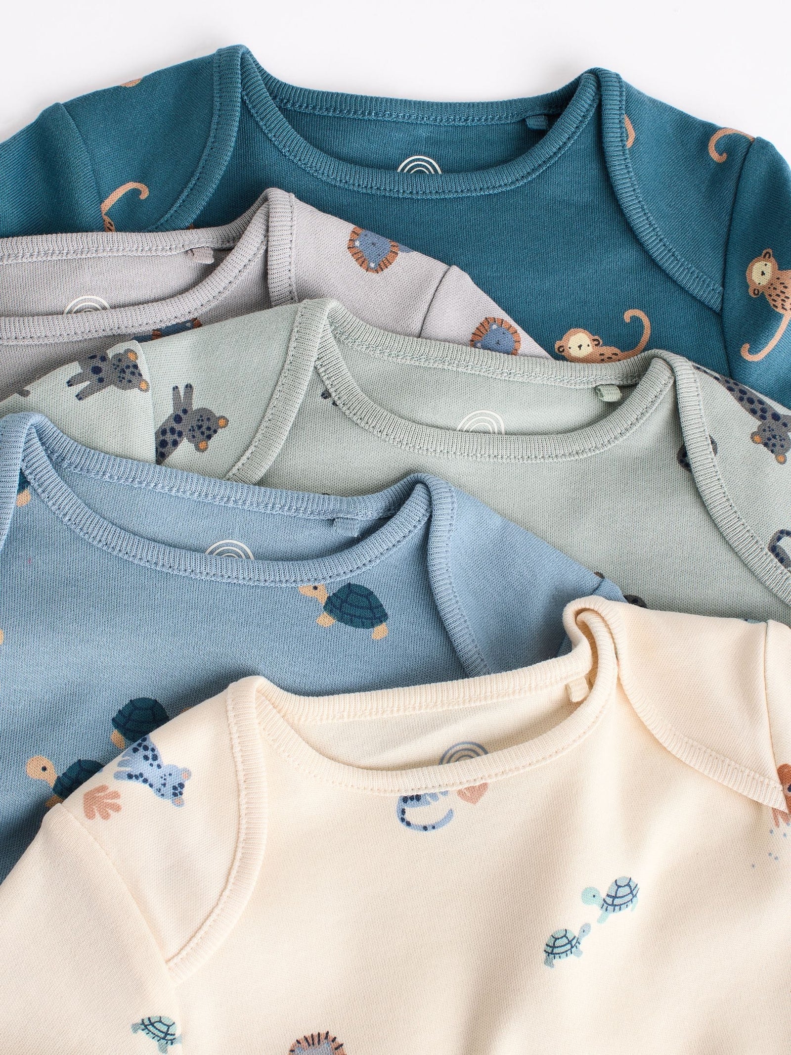 Teal Blue 5 Pack Baby Bodysuits
