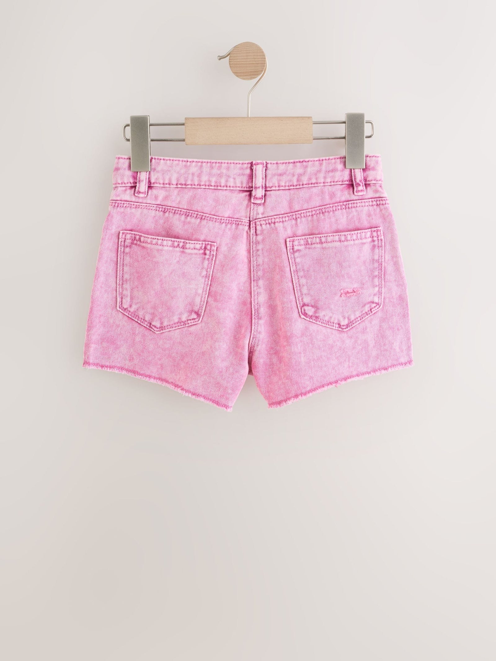Pink 100% Cotton Frayed Edge Distressed Shorts (3-16yrs)