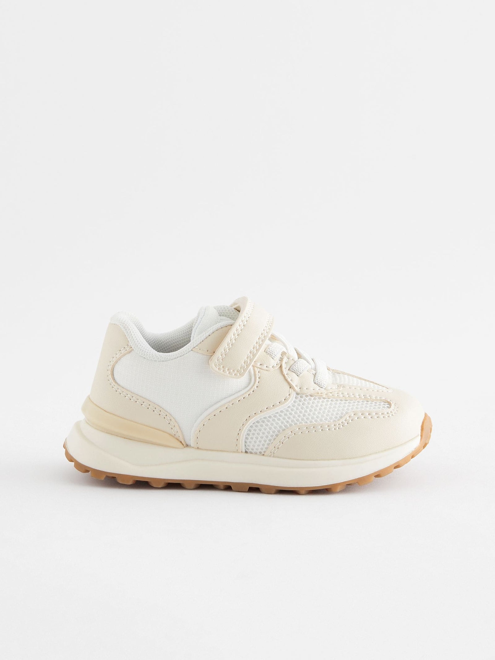 White Elastic Lace Touch Fastening Trainers