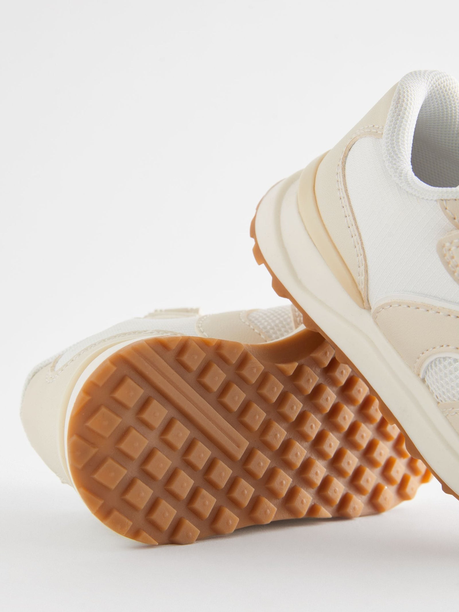 White Elastic Lace Touch Fastening Trainers