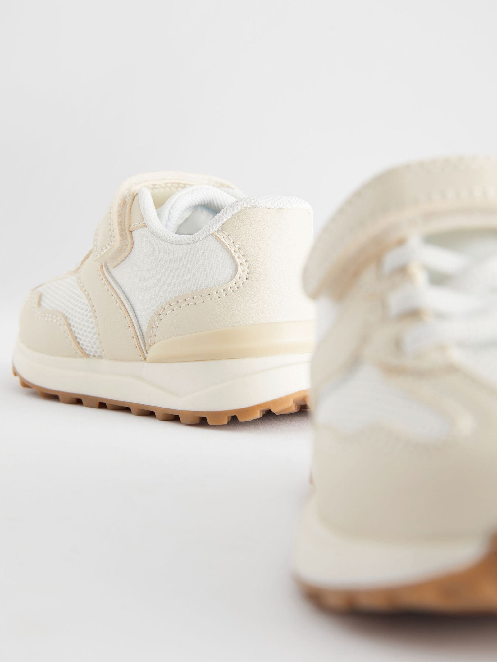 White Elastic Lace Touch Fastening Trainers