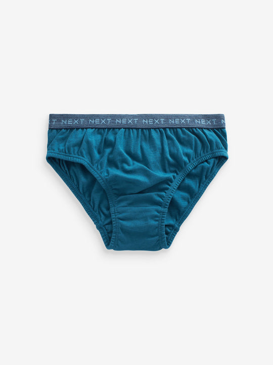 Blue Jacquard waistband 100% Cotton Briefs 5 Pack (1.5-16yrs)