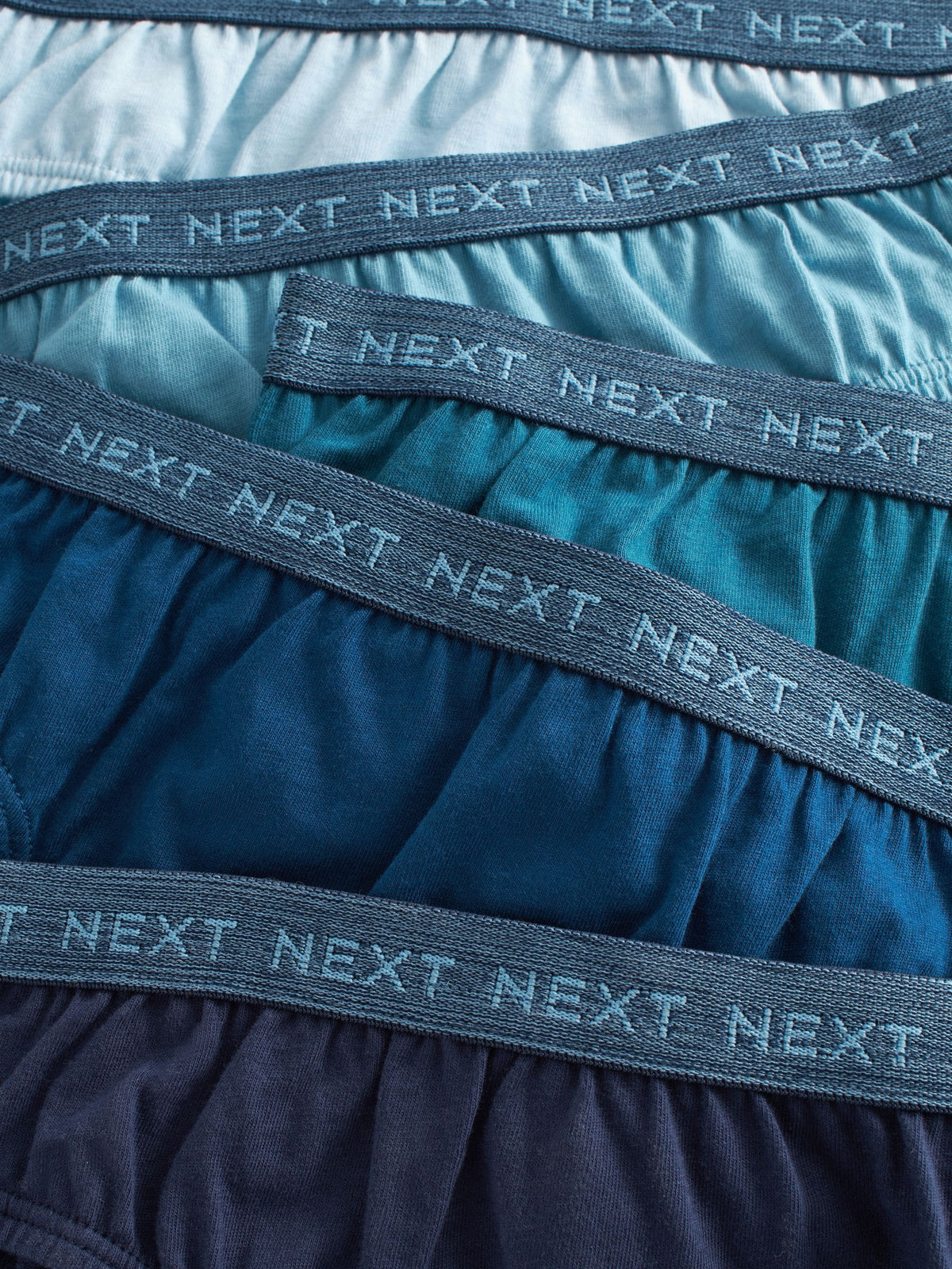Blue Jacquard waistband 100% Cotton Briefs 5 Pack (1.5-16yrs)