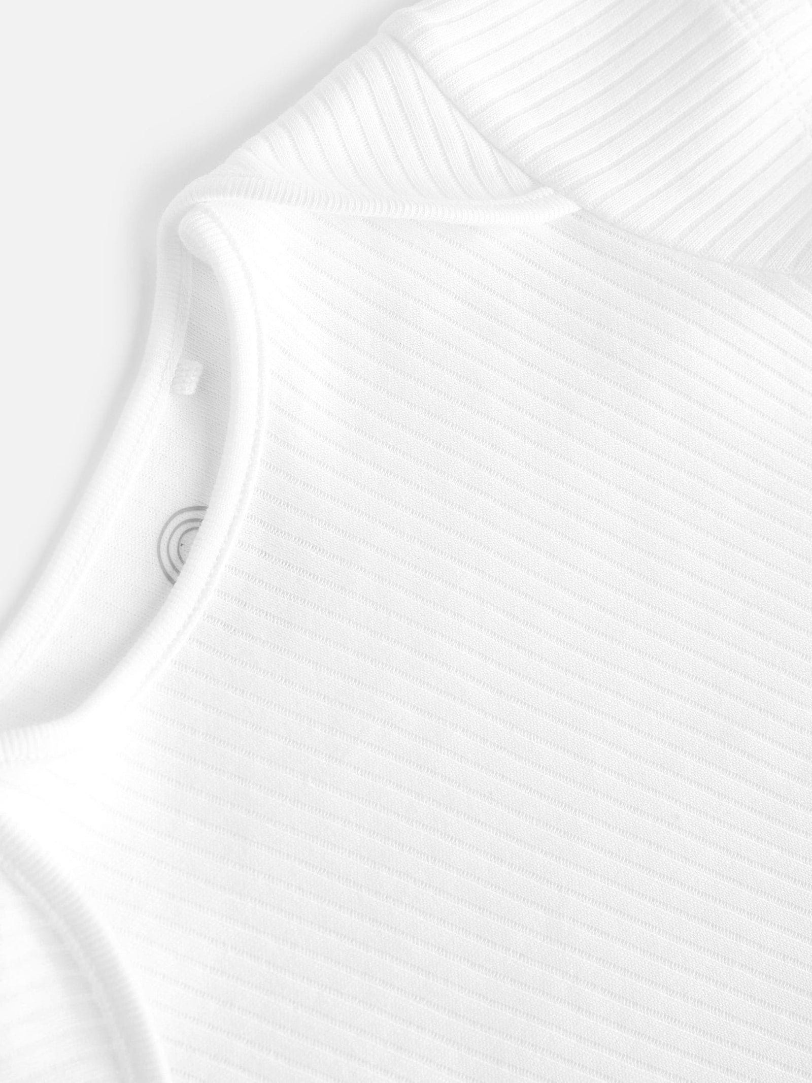 White Rib Short Sleeve Baby Bodysuits 5 Pack
