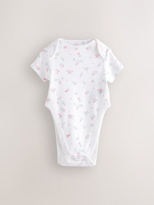 Pink 3 Pack Hip Dysplasia Short Sleeve Baby Bodysuits