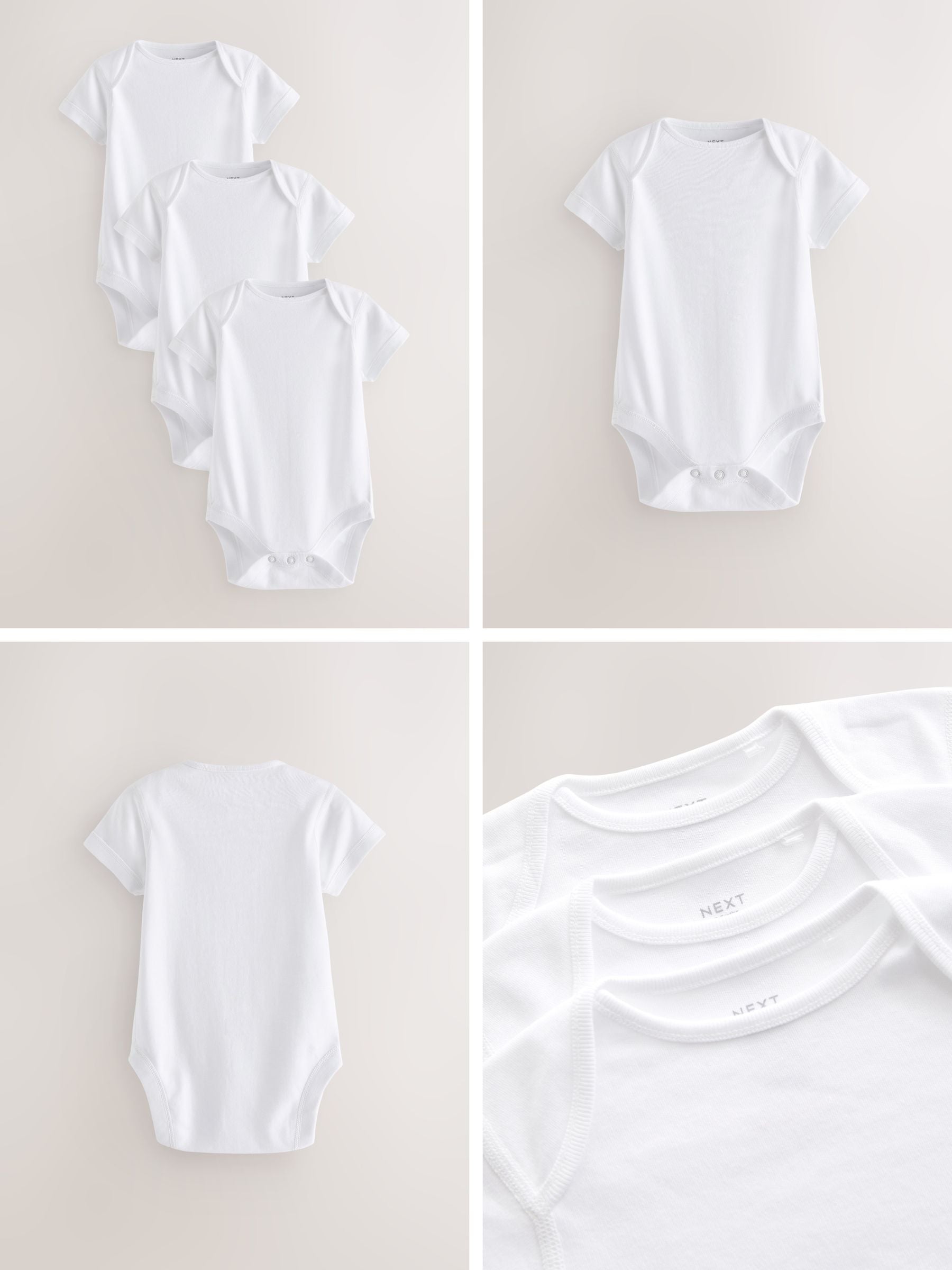 White Kind To Skin Baby Bodysuits 3 Pack