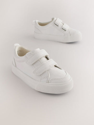 White Standard Fit (F) Two Strap Touch Fastening Trainers