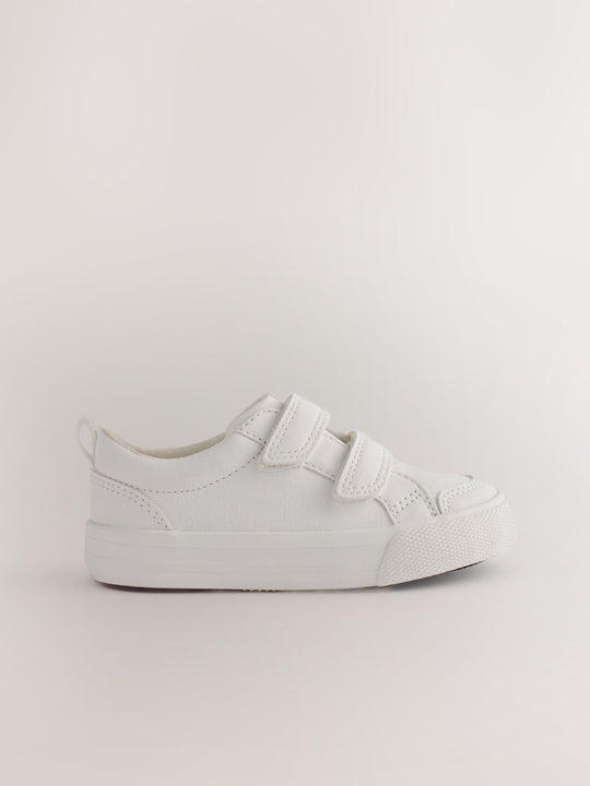 White Standard Fit (F) Two Strap Touch Fastening Trainers