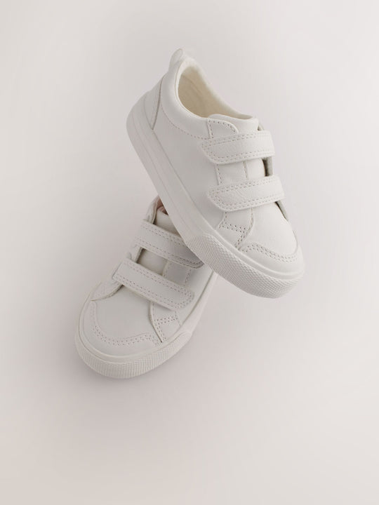 White Standard Fit (F) Two Strap Touch Fastening Trainers