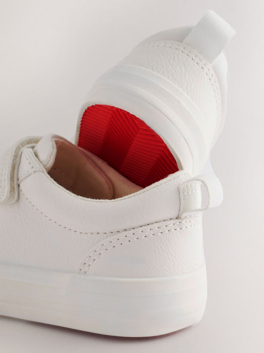 White Standard Fit (F) Two Strap Touch Fastening Trainers