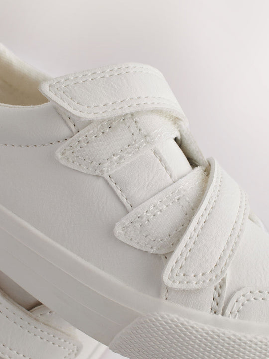 White Standard Fit (F) Two Strap Touch Fastening Trainers