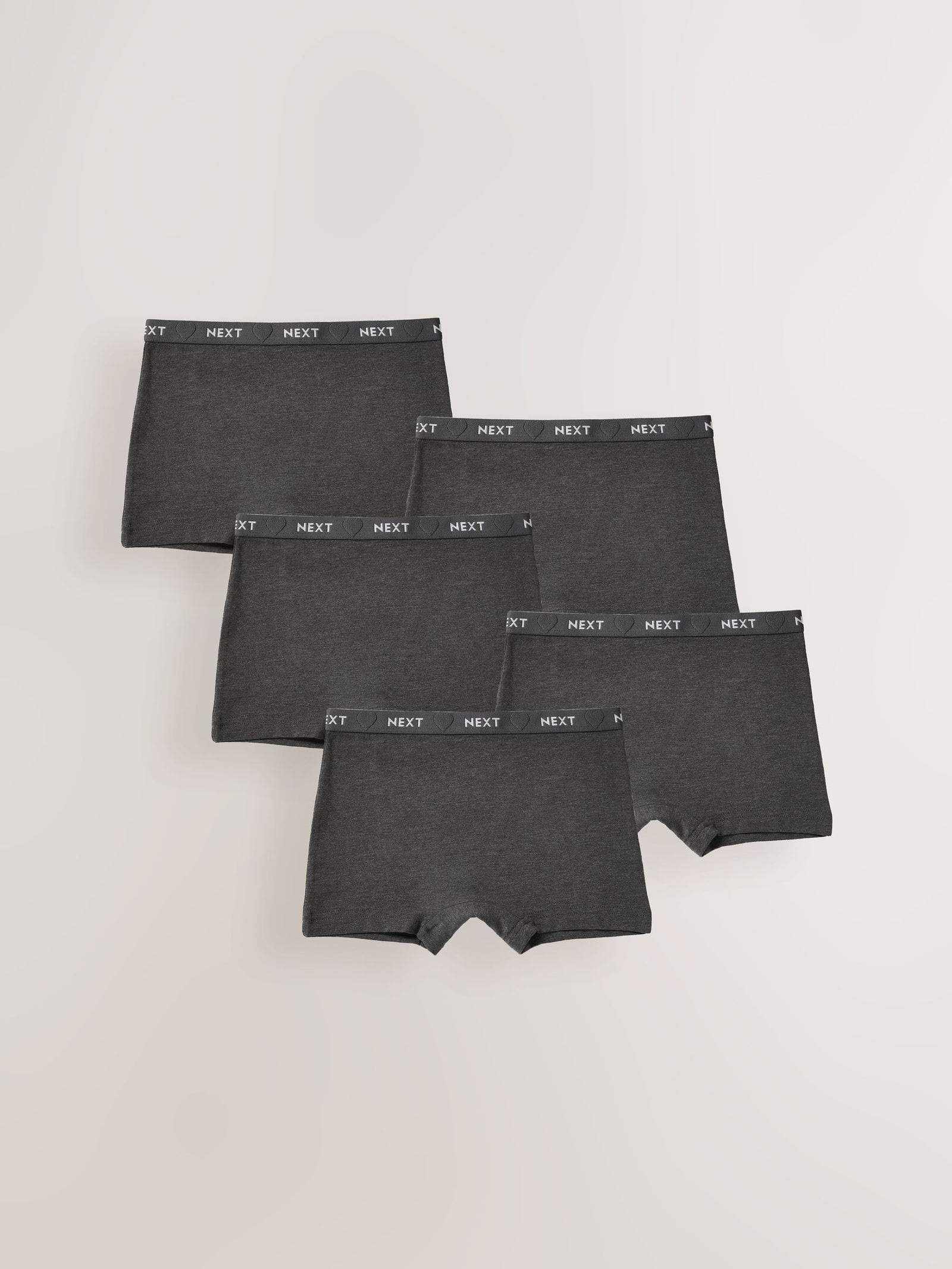 Charcoal Grey Short Briefs 5 Pack (2-16yrs)