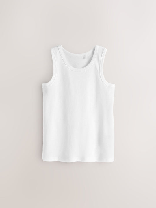White Cotton Vests 10 Pack (1.5-16yrs)