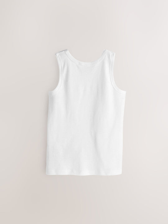White Cotton Vests 10 Pack (1.5-16yrs)