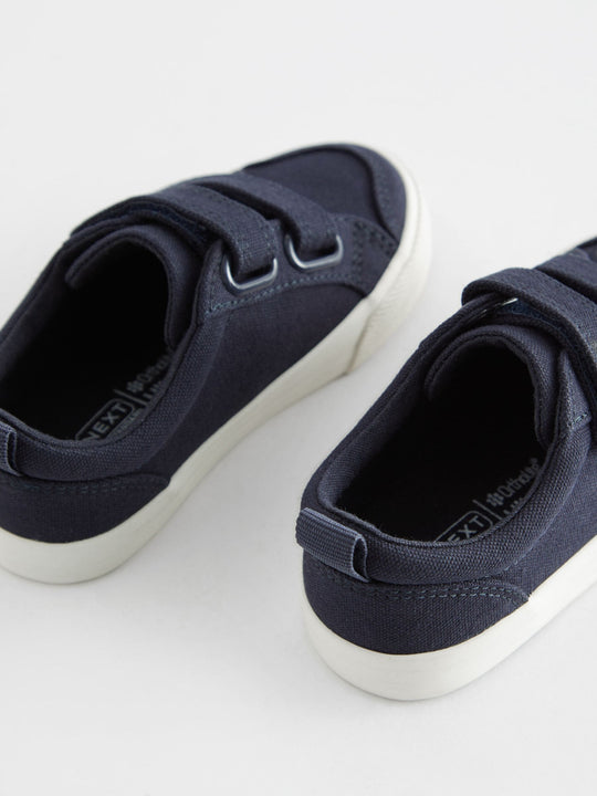 Navy Canvas Standard Fit (F) Two Strap Touch Fastening Trainers
