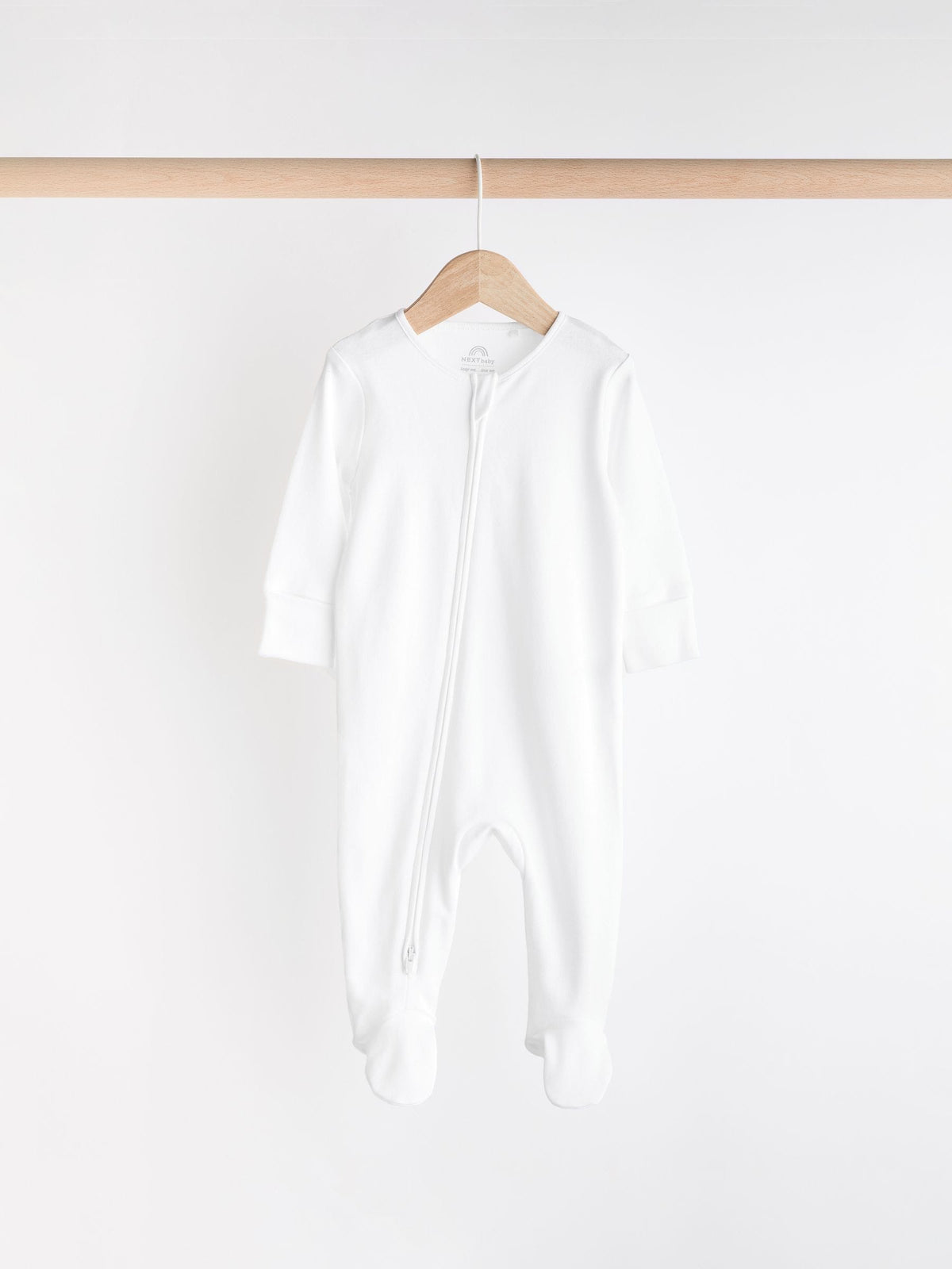 Grey Essential Zipped 100% Cotton Baby Sleepsuits 3 Pack (0-3yrs)