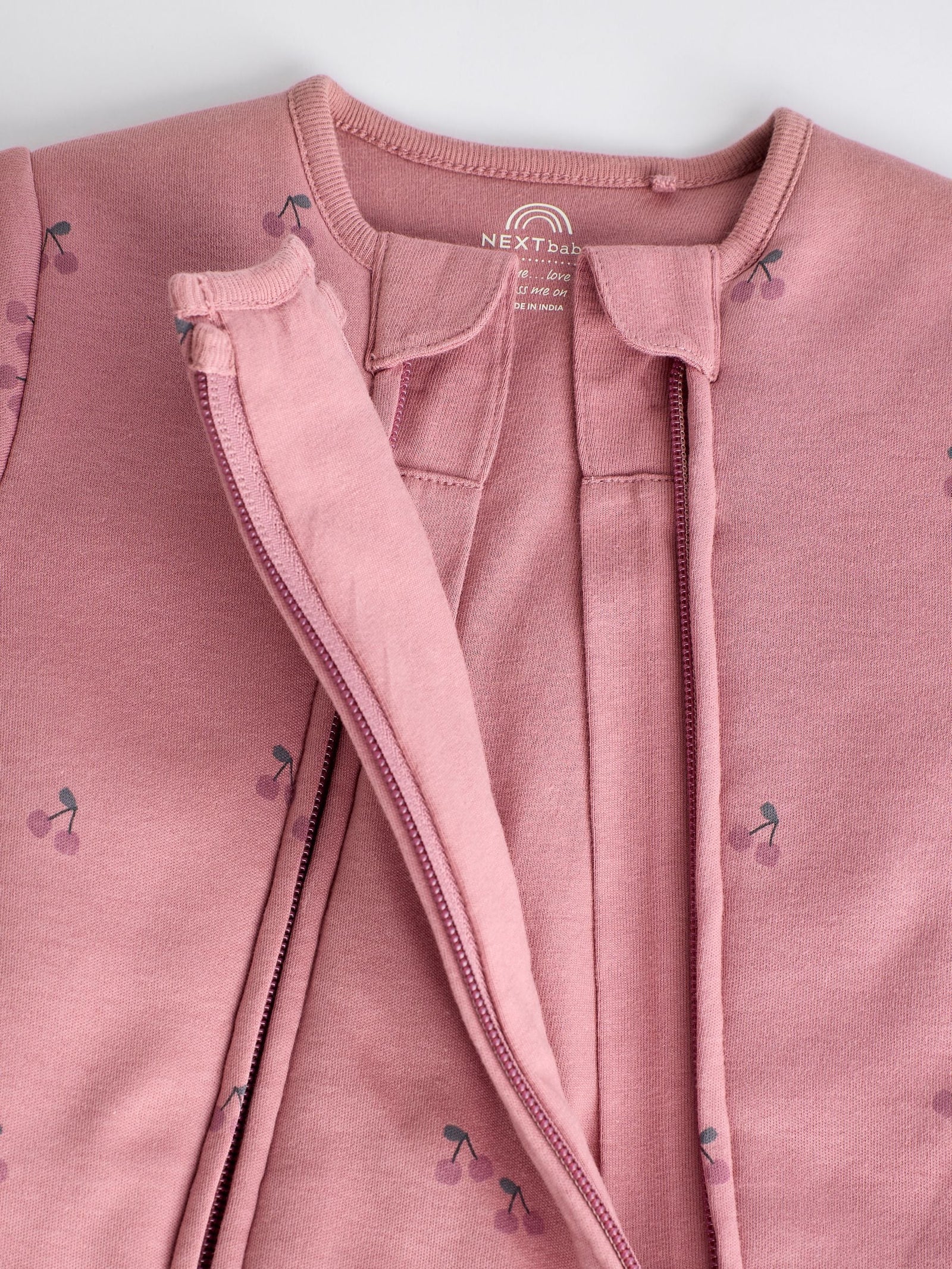 Pink Cherry 2.5 TOG Wadded Baby Sleepsuit