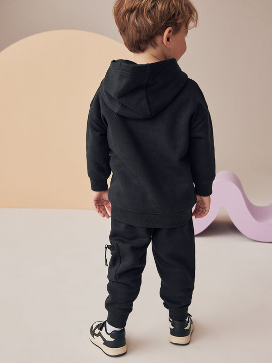 Black Utility Hoodie and Joggers Set (immediate)