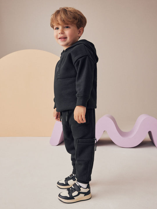 Black Utility Hoodie and Joggers Set (immediate)