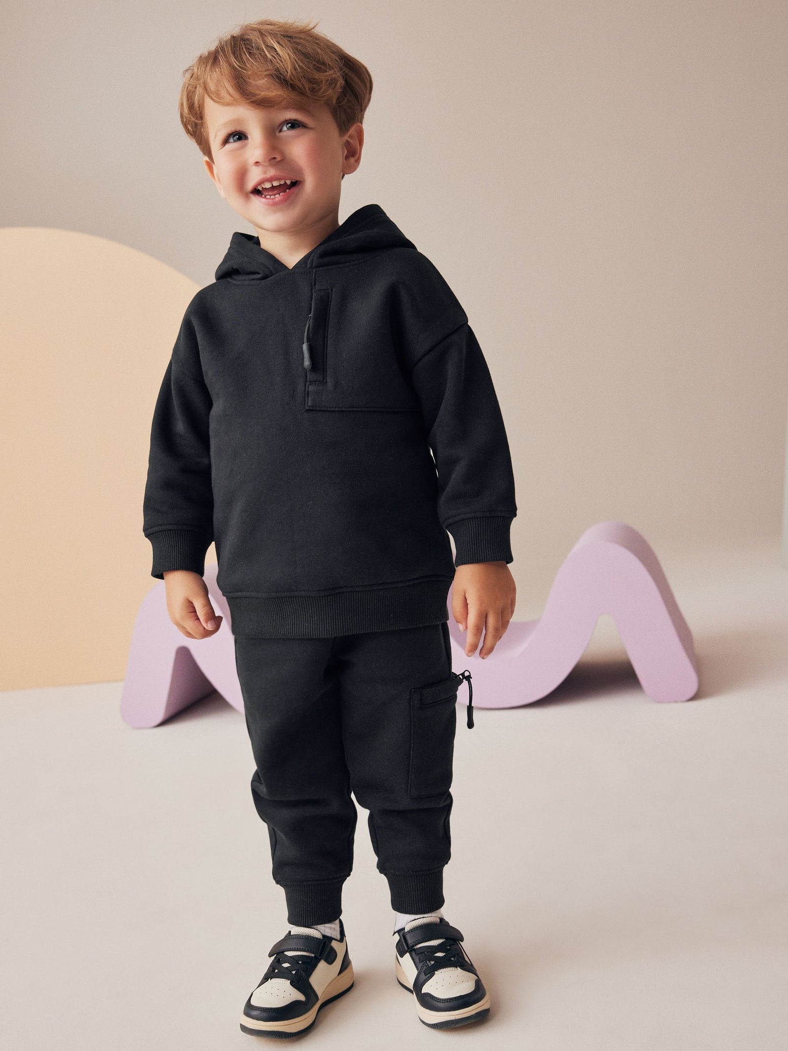 Black Utility Hoodie and Joggers Set (immediate)