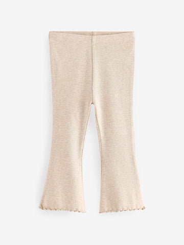 Oatmeal Cream Rib Flare Leggings