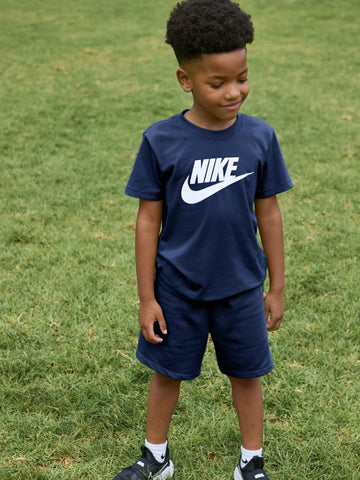 Nike Navy Club T-Shirt and Shorts Set