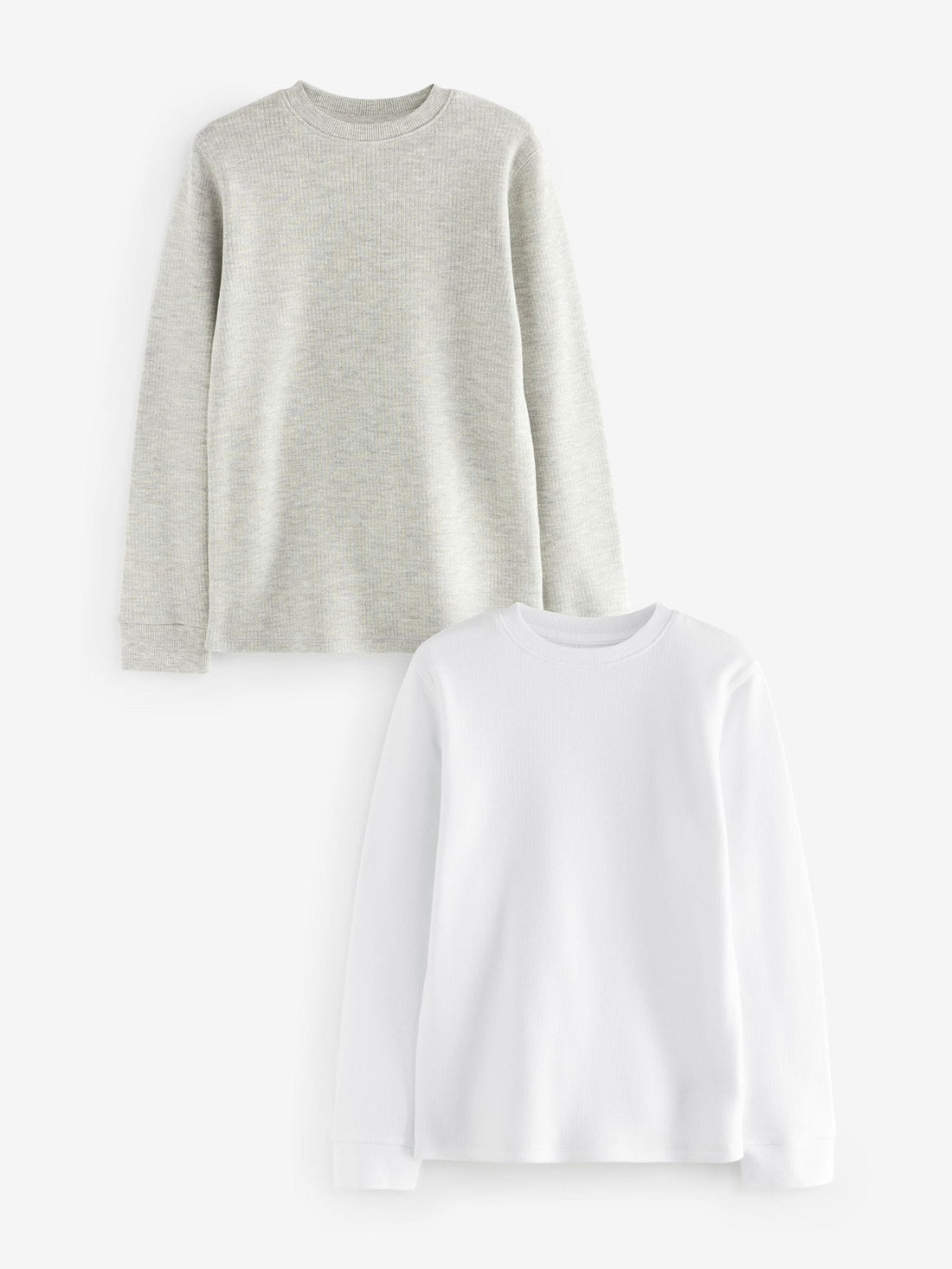 Grey/White Thermal Long Sleeve Tops 2 Pack (2-16yrs)