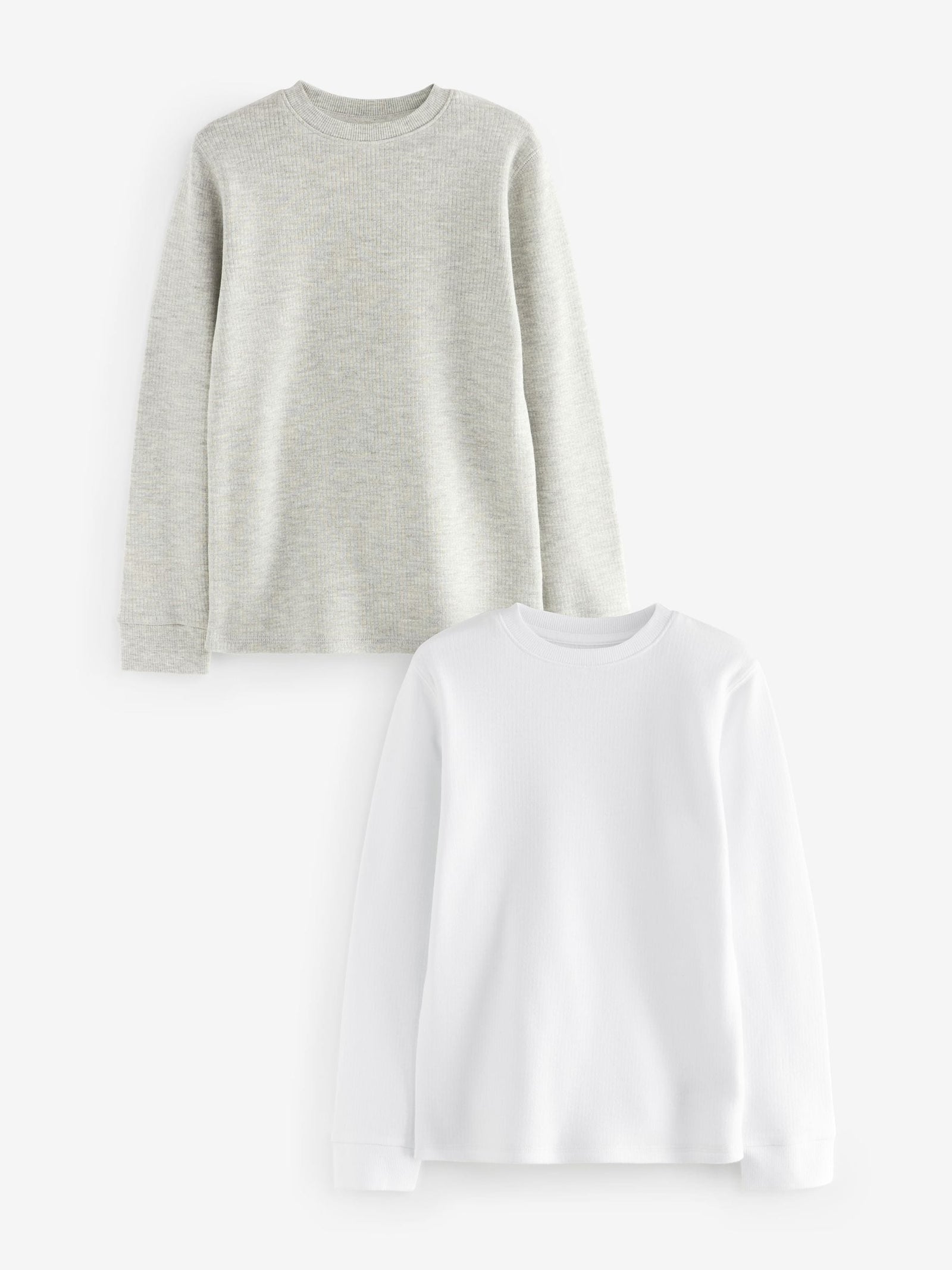 Grey/White Thermal Long Sleeve Tops 2 Pack (2-16yrs)