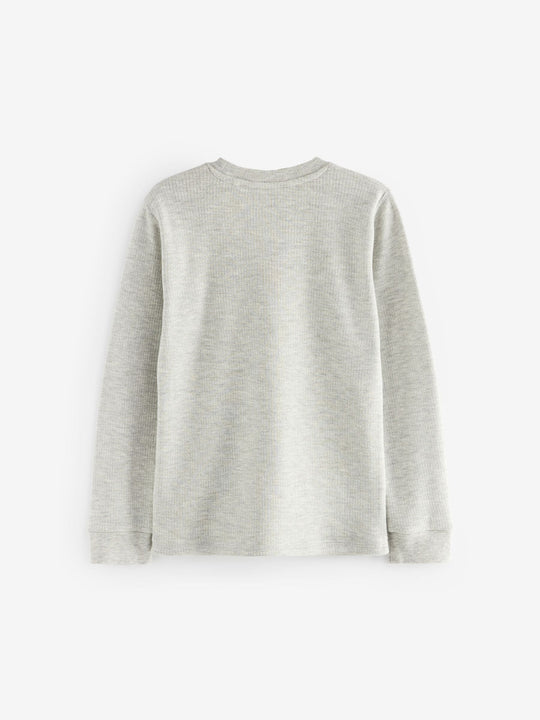 Grey/White Thermal Long Sleeve Tops 2 Pack (2-16yrs)