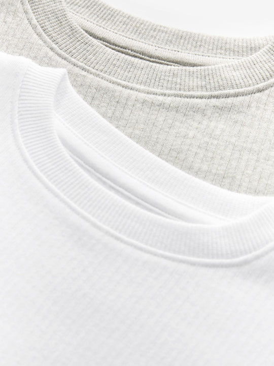 Grey/White Thermal Long Sleeve Tops 2 Pack (2-16yrs)
