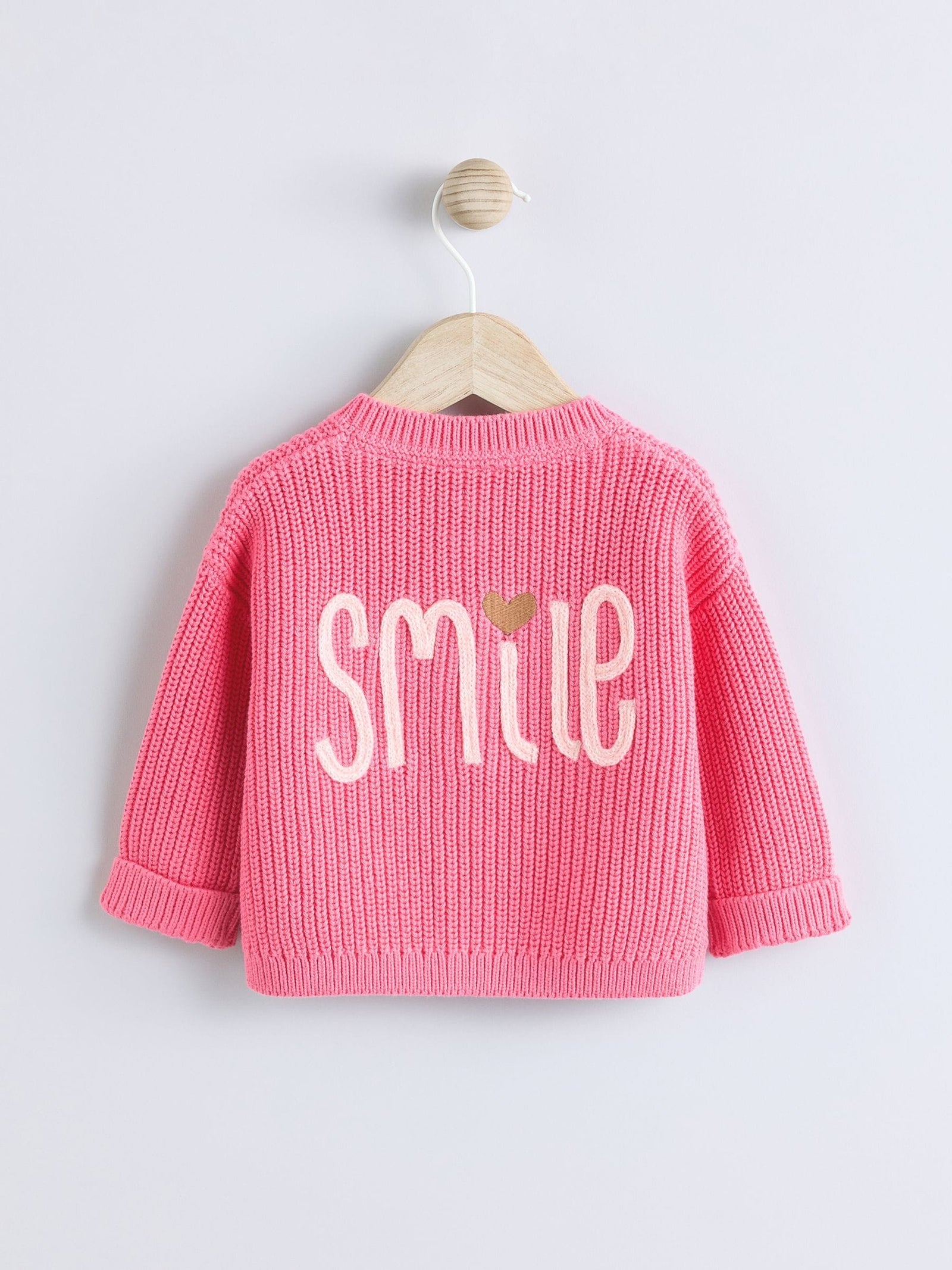 Pink Smile Embroidered Cardigan (0mths-2yrs)
