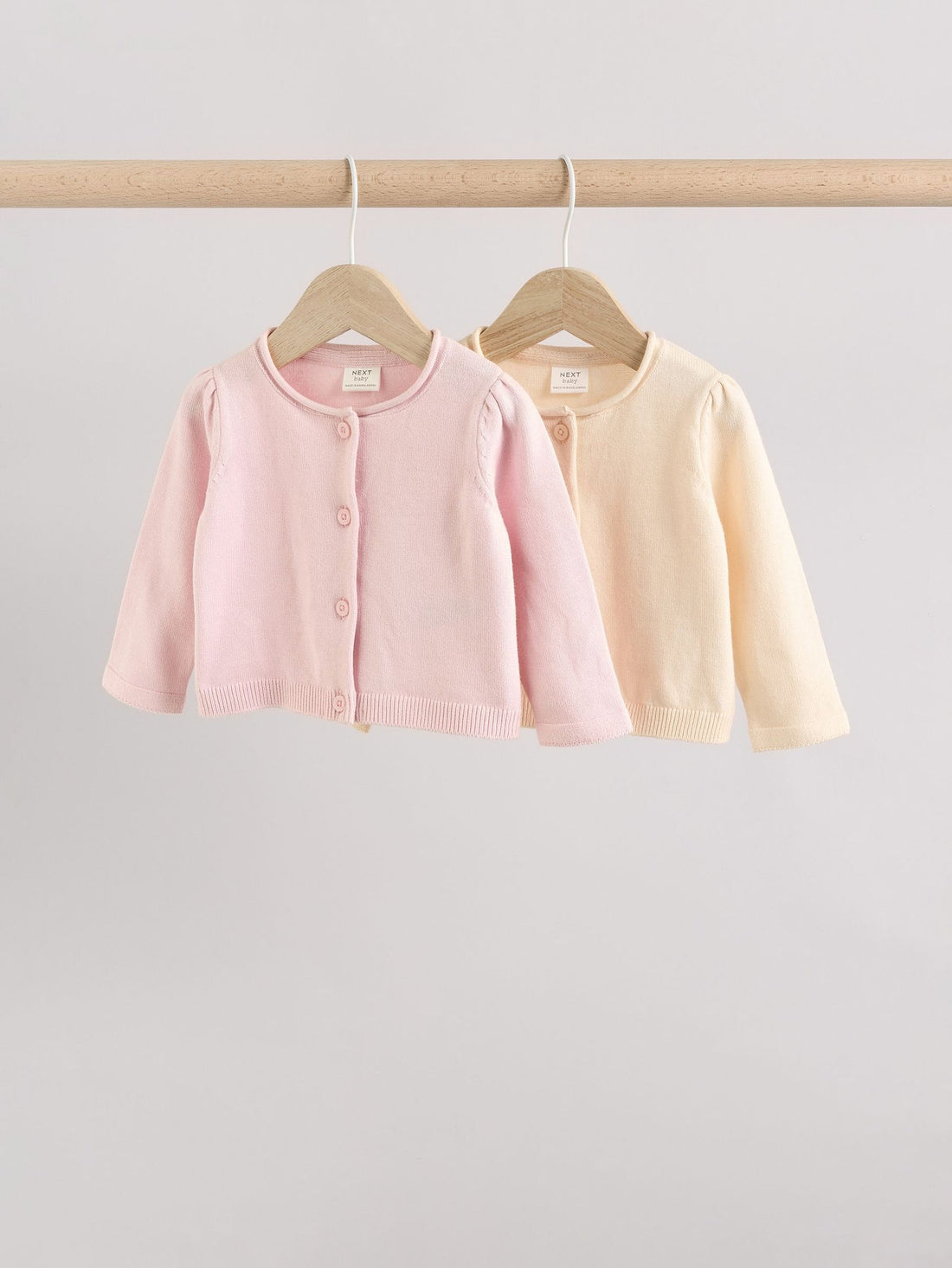Pink/Neutral 100% Cotton Cardigans 2 Pack (0mths-3yrs)