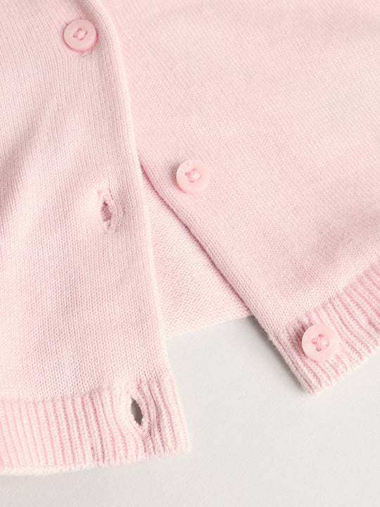 Pink/Neutral 100% Cotton Cardigans 2 Pack (0mths-3yrs)