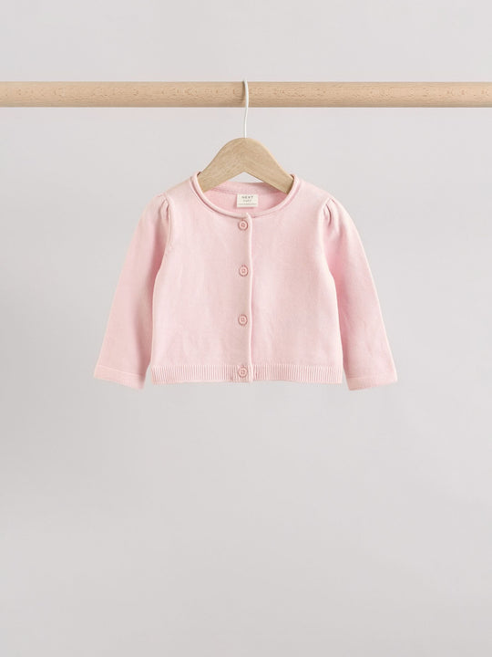 Pink/Neutral 100% Cotton Cardigans 2 Pack (0mths-3yrs)