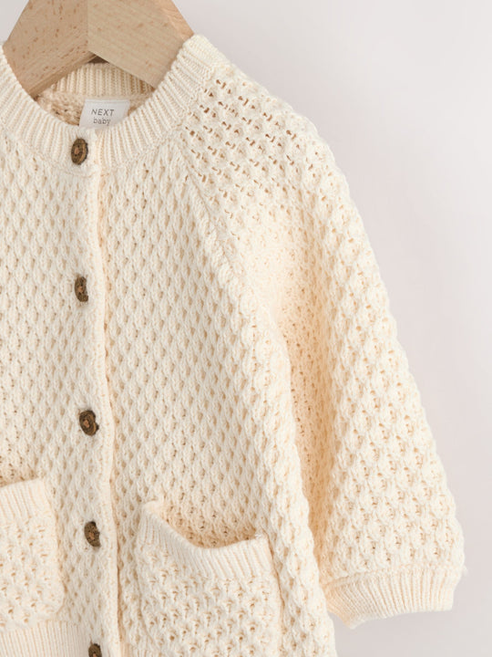 Ecru Knitted Embroidered Cardigan (0mths-2yrs)