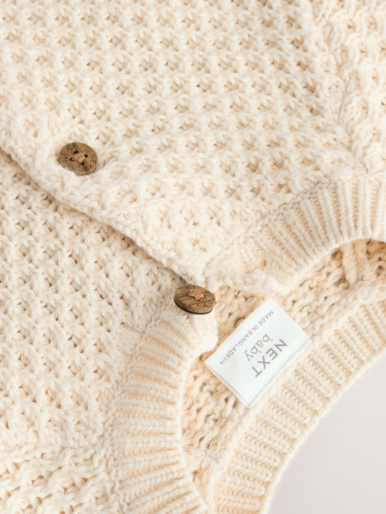 Ecru Knitted Embroidered Cardigan (0mths-2yrs)