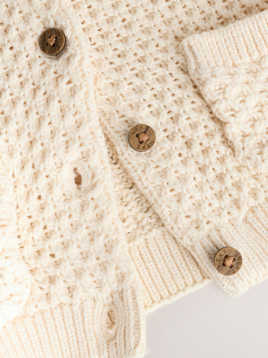 Ecru Knitted Embroidered Cardigan (0mths-2yrs)