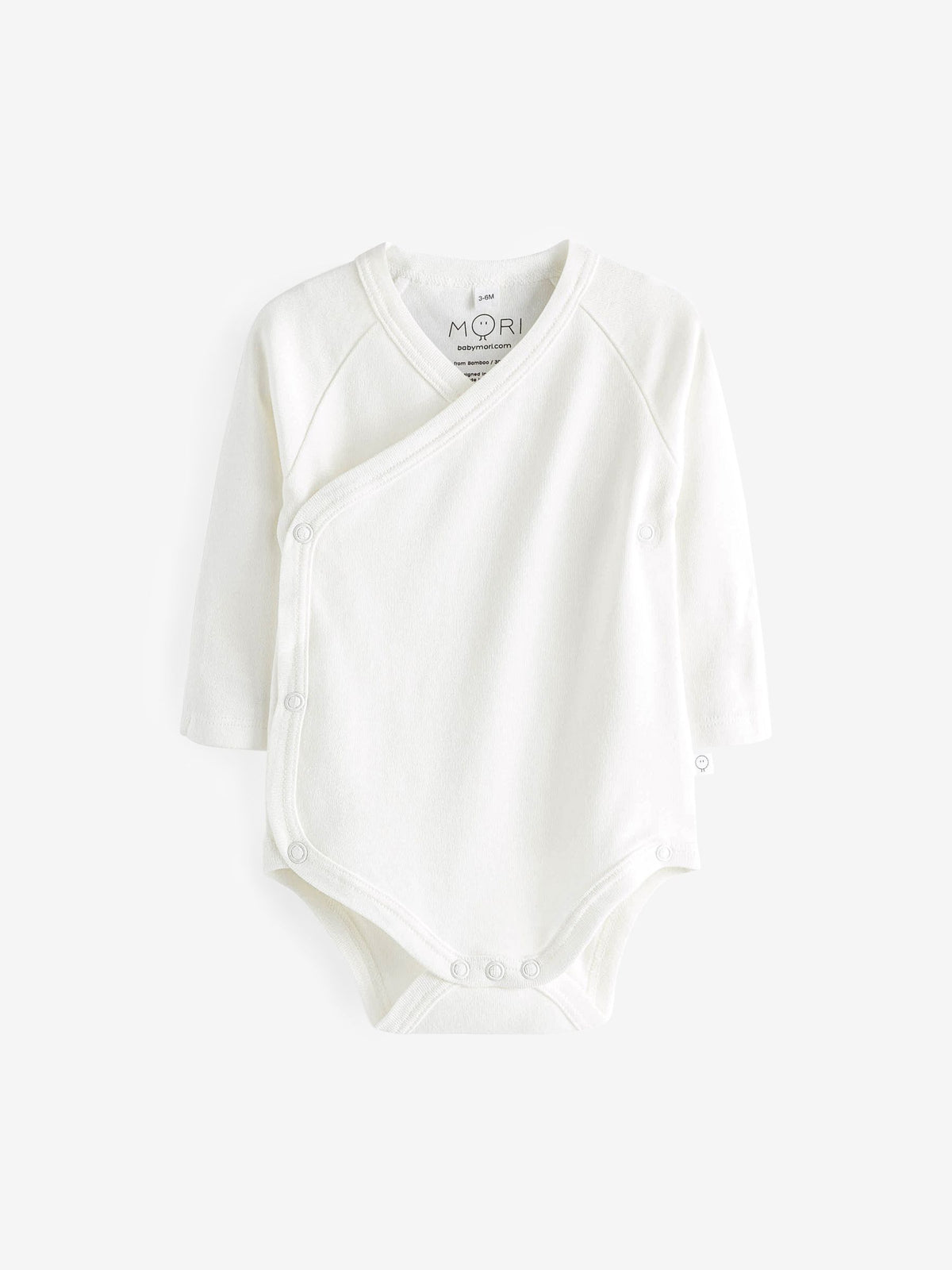 MORI White Long Sleeve Supersoft Kimono Bodysuit