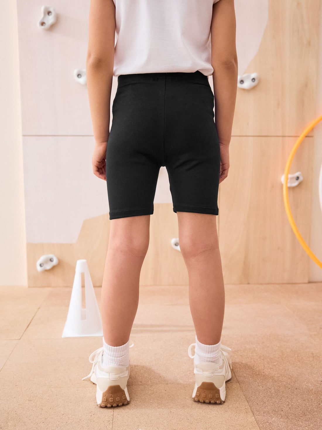 Black Longer Length 2 Pack Cotton Rich Stretch Cycle Shorts (3-16yrs)