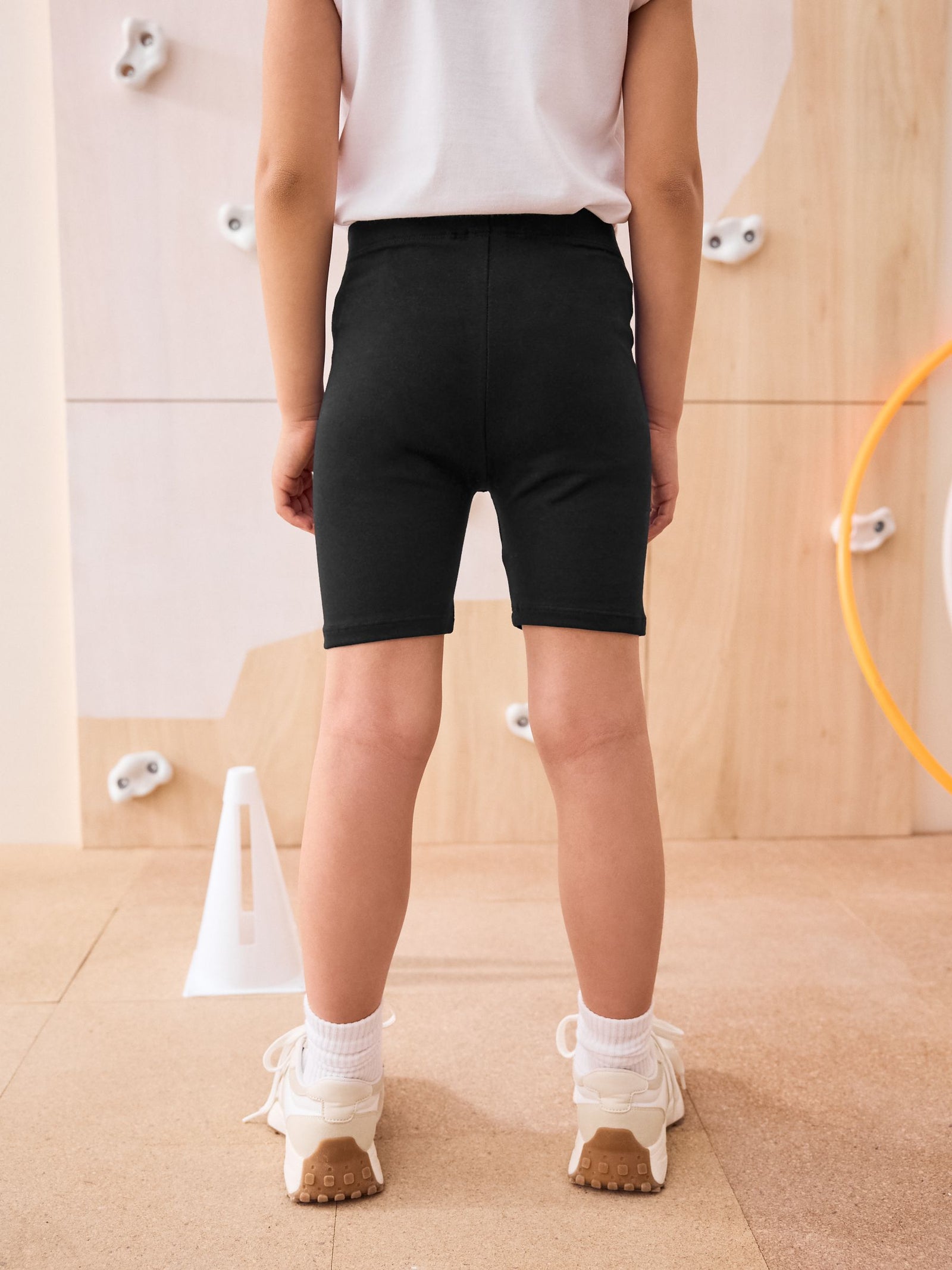 Black Longer Length 2 Pack Cotton Rich Stretch Cycle Shorts (3-16yrs)