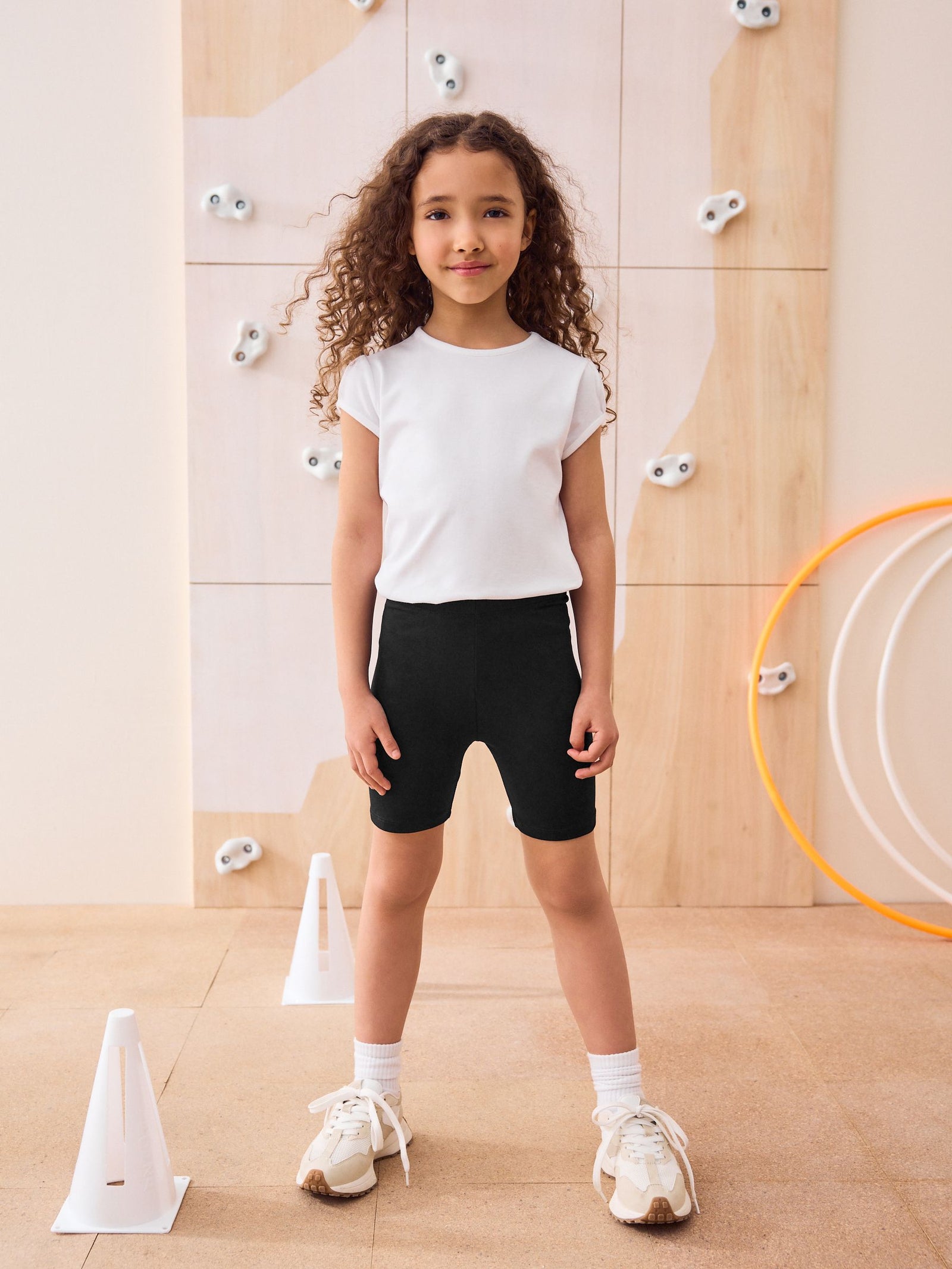 Black Longer Length 2 Pack Cotton Rich Stretch Cycle Shorts (3-16yrs)